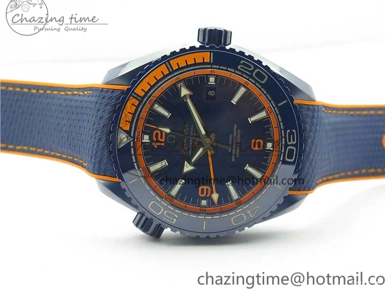 0521 Planet Ocean 45.5mm Big Blue Real Ceramic VSF 1:1 Best Edition on Blue Rubber Strap A8906 Super Clone Unique 7896